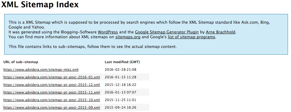 XML-Sitemap Beispiel 