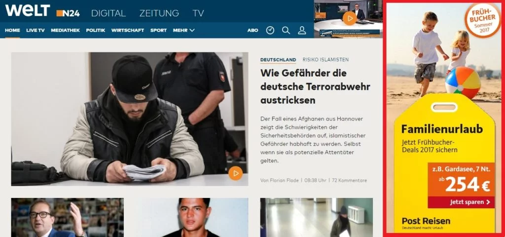 Targeting: Screenshot welt.de