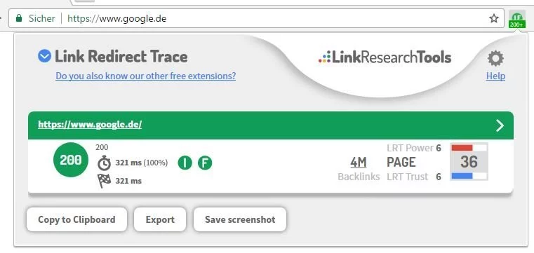 Link Redirect Trace Overlay