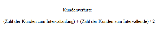 Formel zur Berechnung der Churn Rate.