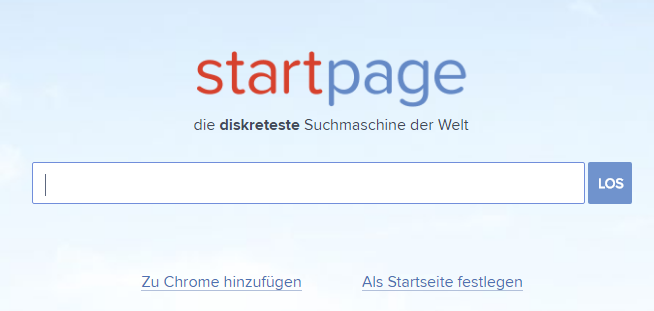 Startpage Suchleiste