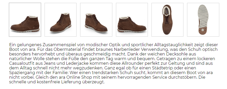 Produktbeschreibung ara shoes Mats robuster Boot aus Narbenleder