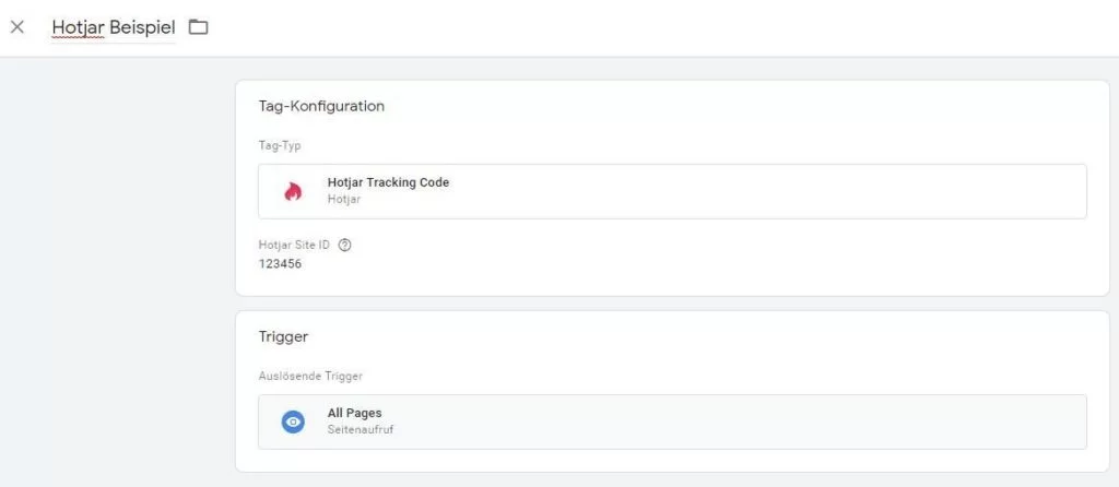 Hotjar Implementierung in Google Tag Manager