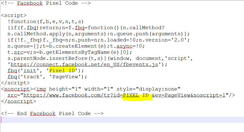 Facebook Pixel Code