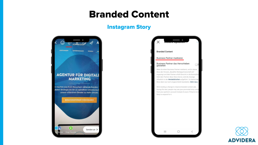 Branded Content Instagram Story