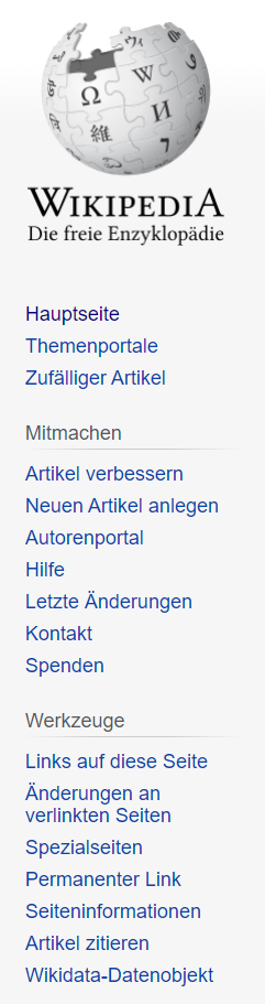 Wikipedia Backlinks Menüleiste