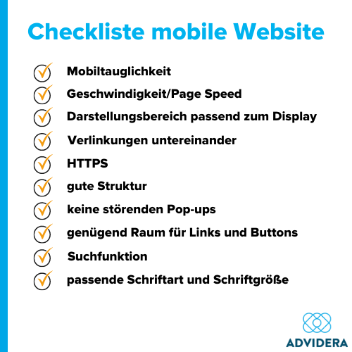 Mobile SEO Checkliste mobile Website
