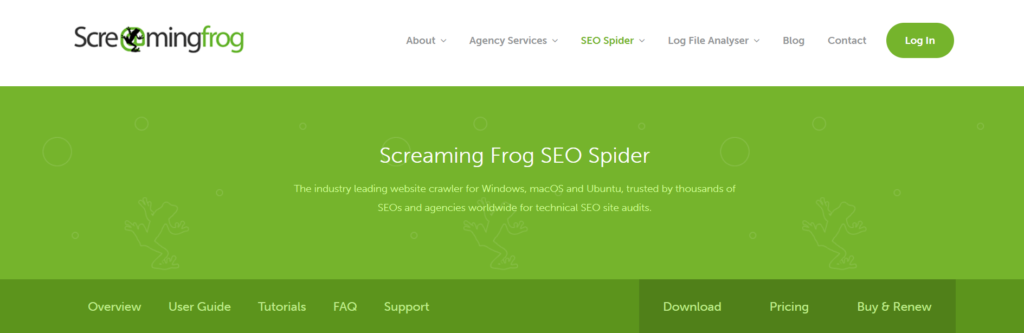 Screaming Frog SEO Spider Screenshot